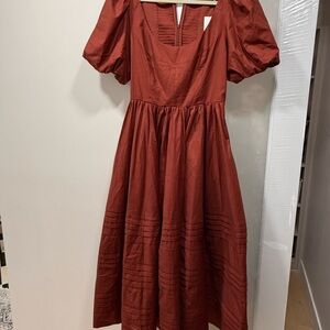 Reformation Terracotta Long Sleeve Dress Everlyn size 8 NWOT